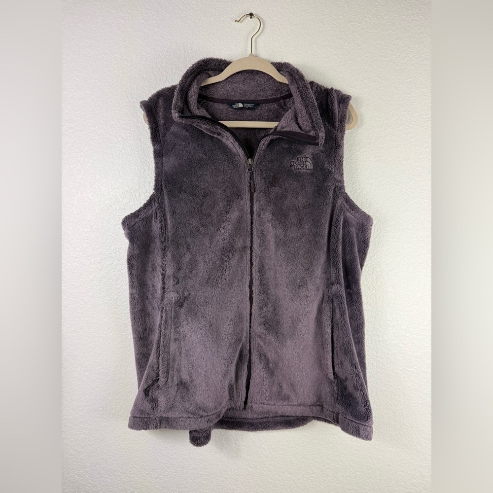 The North Face Full Zip Fuzzy Fleece Vest Jacket Women's Size XL Purple